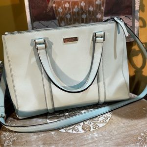 EUC Kate Spade New York Newbury Lane Loden Satchel. Saffiano Leather in Ice Blue